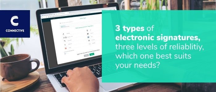 Three types of electronic signatures